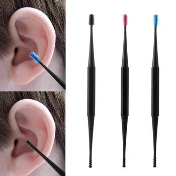 

Soft Silicone Ear Pick Double-ended Earpick Ear Wax Curette Remover Ear Cleaner Spoon Spiral Ear Clean Tool Spiral Design