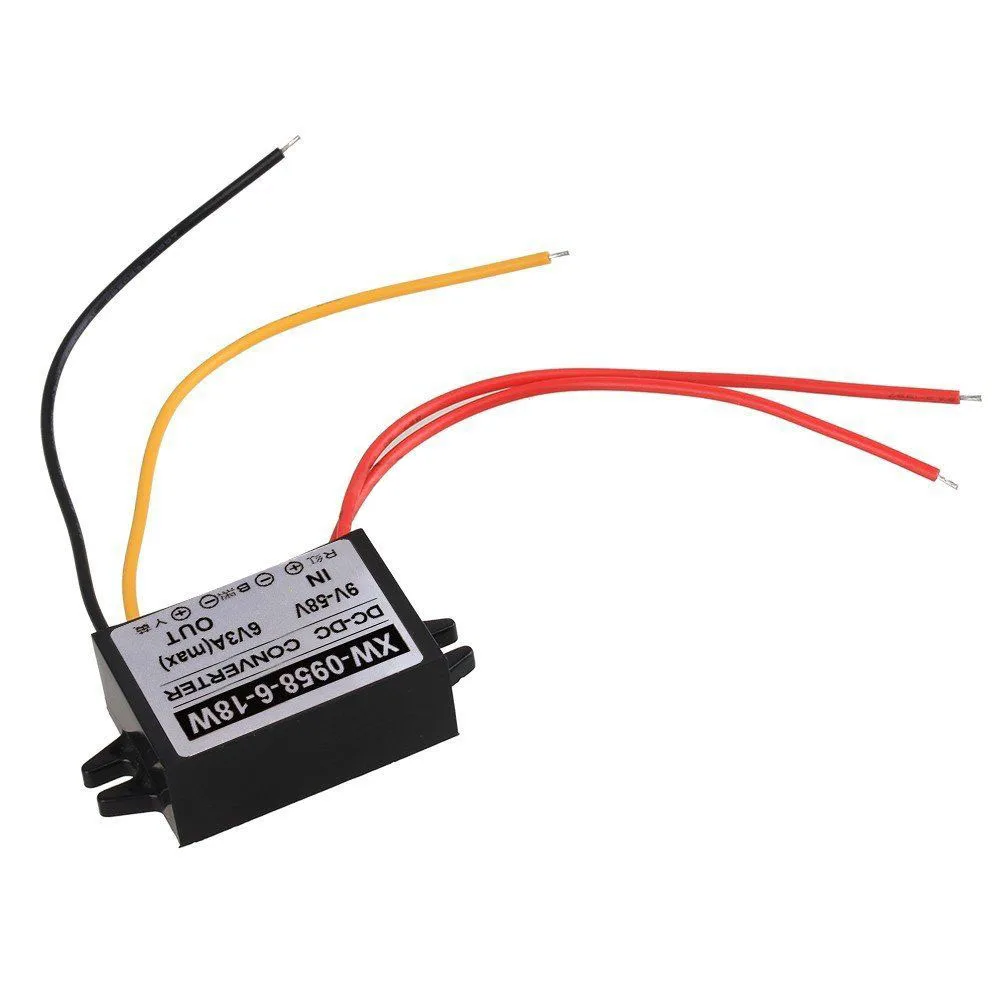 

Plastic DC 36V 48V To DC 6V 3A 18W LED Car Power Converter Step-Down Module