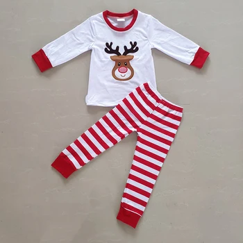

christmas deer print baby outfit stripe pant baby girl outfit toddler girl christmas outfit baby pajamas set kids winter clothes