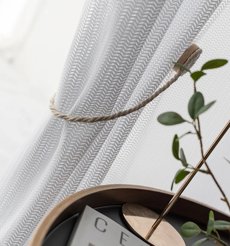 2022 New Curtains for Living Dining Room Bedroom Herringbone Yarn Hot