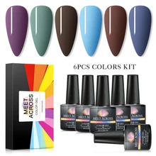Набор гелей для ногтей 6 цветов Чистый стойкий УФ-гель для дизайна ногтей набор для маникюра впитывающий Комплект гель-лаков для ногтей DIY лак