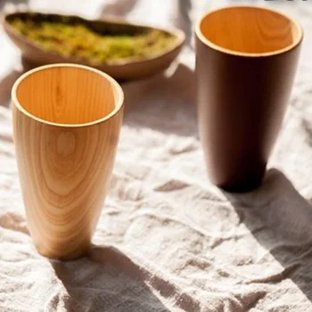 

High Quality Simple Style Pure Natural Chinese Fir Wood Cup Resistant To Falling Cup Tea Cup Juice Cup Coffee Cup