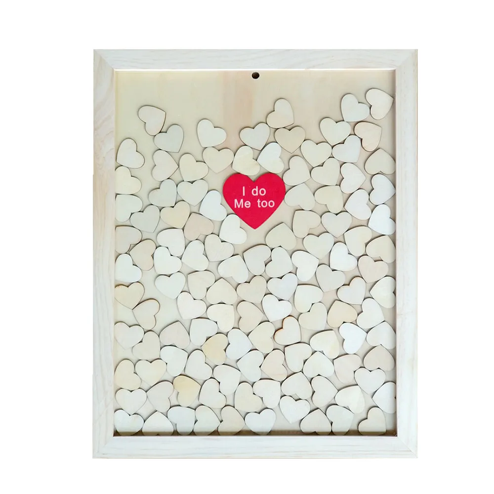 Wood Wedding Signature Book Portable Originality Loving-Heart Chip Birthday Party Supplies Decorative Photo Frame | Дом и сад