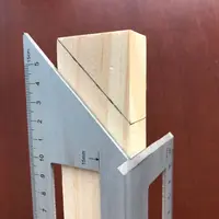 Aluminum Alloy Wooden Square Multifunction Ruler 45 90 Degree Gauge Rule Woodworking Tools 1