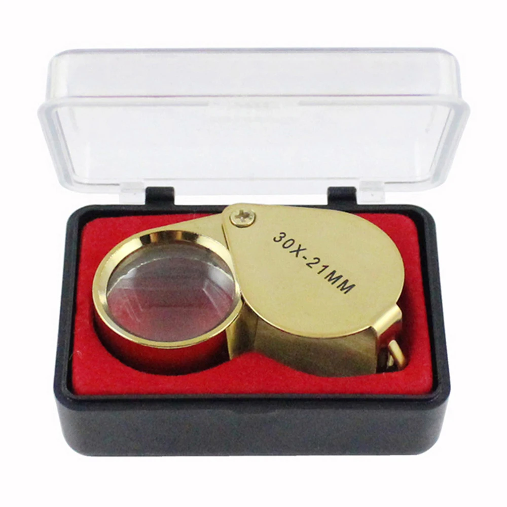 LOUPE,30X GoldLoupe de bijouterie pliante Loupe Portable