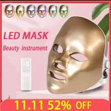 Новая светодиодная маска для лица Корейская 7 цветов фотонная терапия для лица Устройство для приготовления маски светотерапия акне светодиодная маска кожа ухаживающее косметологическое оборудование