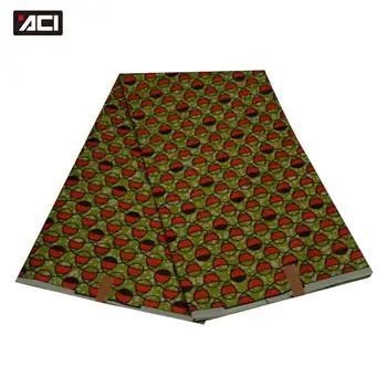 

ACI New African Print Fabric Tissu Wax Nigeria Ankara Fabric 6 Yards/Piece Polyester African Wax Print Fabric For Wedding Dress