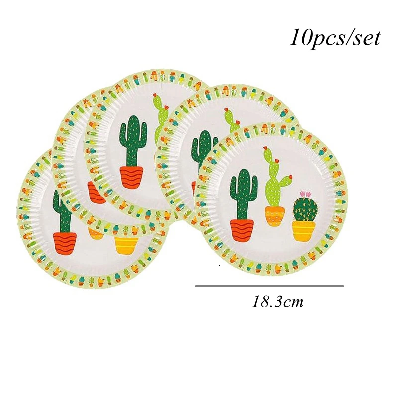1 компл. Мексиканский воздушный шар из фольги для вечеринок Final Fiesta блеск баннер С КАКТУСОМ девичник вечерние украшения летние материалы на день рождения, свадьбу - Цвет: 10pcs round plate