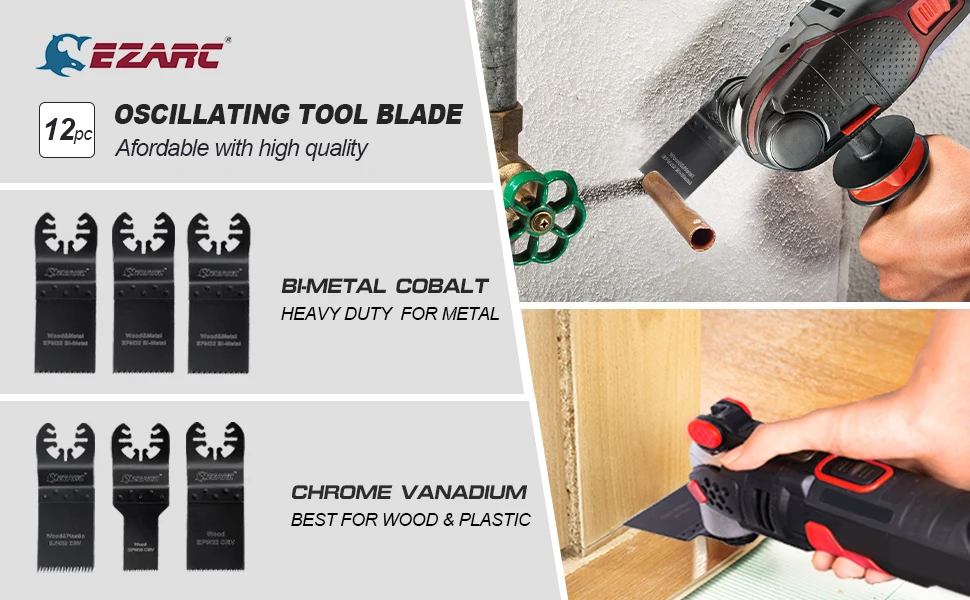EZARC 12Pc Oscillating Multitool Blades 