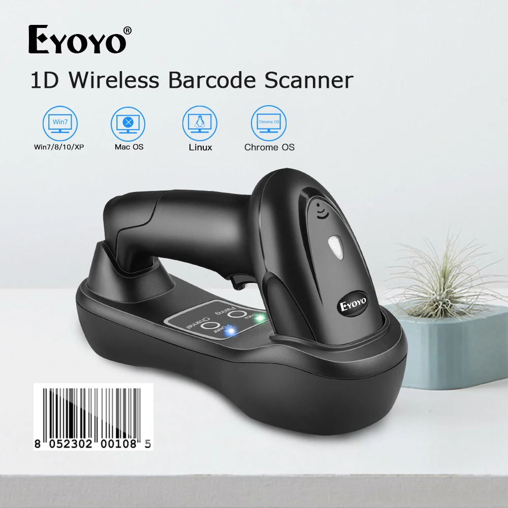 Портативный беспроводной сканер штрих кода Eyoyo EY 6900D 1D с USB разъемом|Сканеры| |