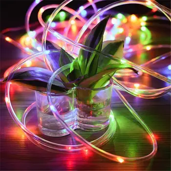 

12M Solar Lamp LED String Fairy Lights Flash 100 LEDs PVC Waterproof Rainbow Tube for Halloween Christmas Garden Decoration New