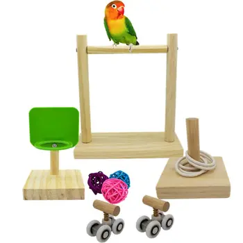 

Bird Intelligence Mini Basketball Stacking Ring Toss Skating Set Chew Puzzle Toy 11UA
