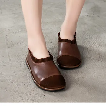 

SWYIVY Women Shoes Genuine Leather Loafers Flats Slip On Casual Shoes Female 2020 Black Shoes Women Flats Shoes Loafers Oxford