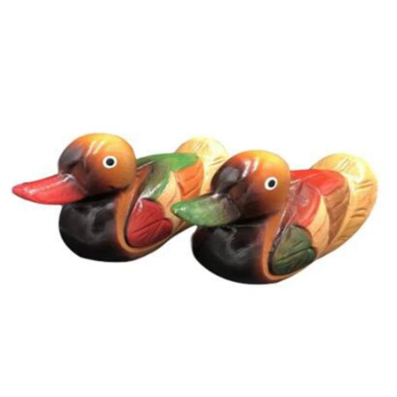 Wooden Mandarin Duck Model Decor 2Pcs Handmade Wedding Gift Bedside Ornament Creative Figurine | Дом и сад