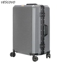 VESCOVO чемодан в стиле ретро с алюминиевой рамой 2" 24" 28 дюймов для мужчин и женщин чемодан на колесиках для путешествий чемодан на колесиках