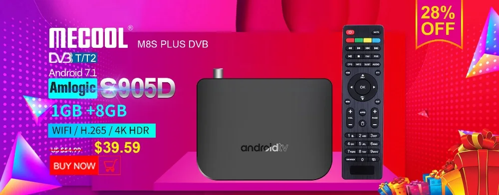 ТВ Smart tv DVB-S Android tv Box Amlogic S905D 1G rom 8G ram 2,4G WiFi 100M DVB S/S2 Mini M8S Plus DVB спутниковый медиаплеер