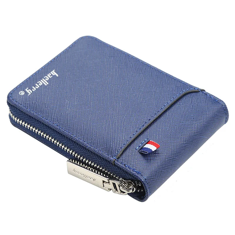 Baellerry модные кредитные держатель для карт кошелек кожаный чехол для карт бизнес-держатель для карт s мужской кошелек на молнии портмоне сумка для денег черный - Цвет: Синий