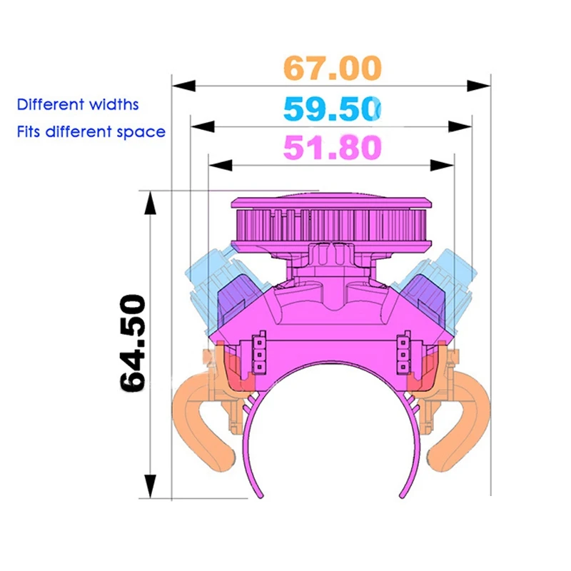 V8 имитирует двигатель охлаждающий вентилятор 1:10 RC TRX4 SCX10 RC4WD автомобиль 13000 об./мин двойной охлаждающий вентилятор 2 S-3 S для RC автомобилей детали гусеничного трактора