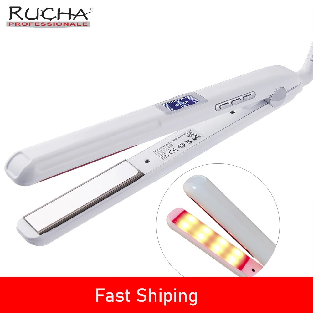 Hair Straight Infrared Hair Care Iron for Frizzy Dry Hair Keratin Repair Ultrasonic Hair Treatment Warm Irons Recovers Damaged