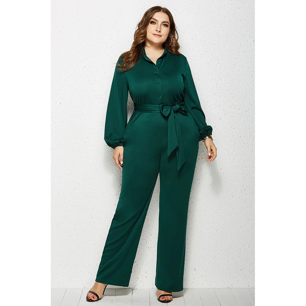 

Jumpsuit Bodysuit Fall Clothes For Women 2020 Fashion Sexy Sexy Plus Size Women's Solid Color Fashion Casual Wide Leg Pants