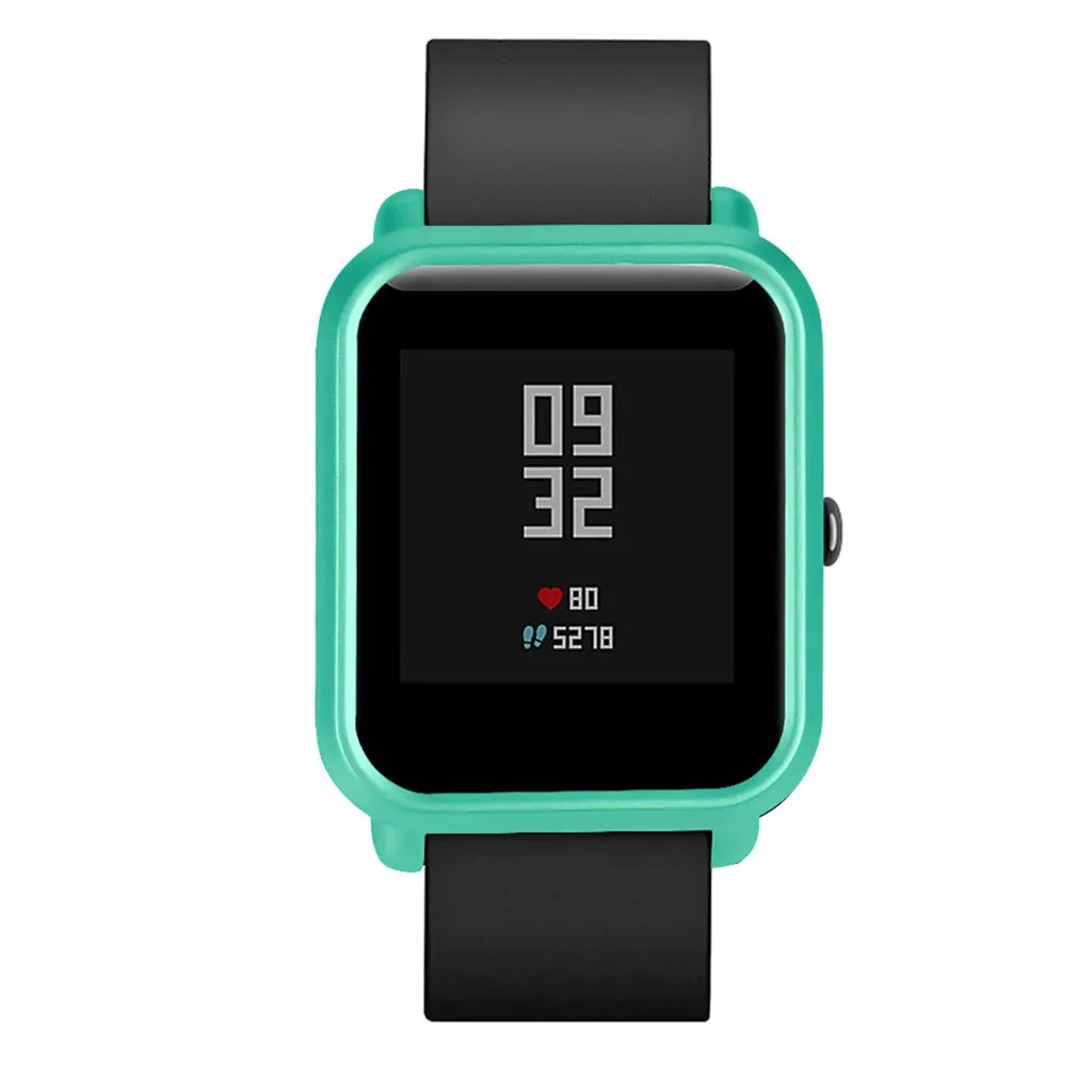 Тонкий цветной чехол из поликарбоната с защитной рамкой для часов Huami Amazfit Bip Younth с защитой экрана