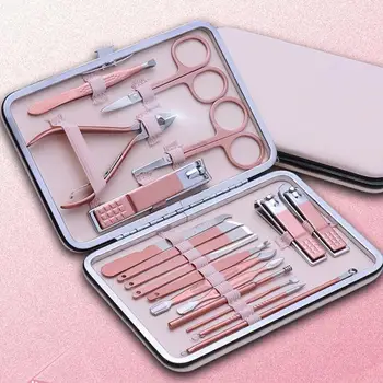 

7/10/12/16/18 Pcs/Set Goud Nagelknipper Set Professionele Rvs Beauty Manicure Tool set Dode Huid Gesneden Pedicure Kit