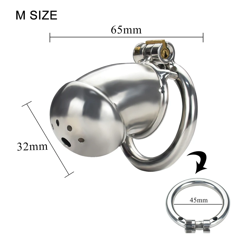 Male Stainless Steel Cock Cage ANNGEOK Penis Ring Chastity Device Sleeve Lock Adult Sex Toy for Men 40/45/45mm Male Stainless Steel Cock Cage ANNGEOK Penis Ring Chastity Device Sleeve Lock Adult Sex Toy for Men 40/45/45mm