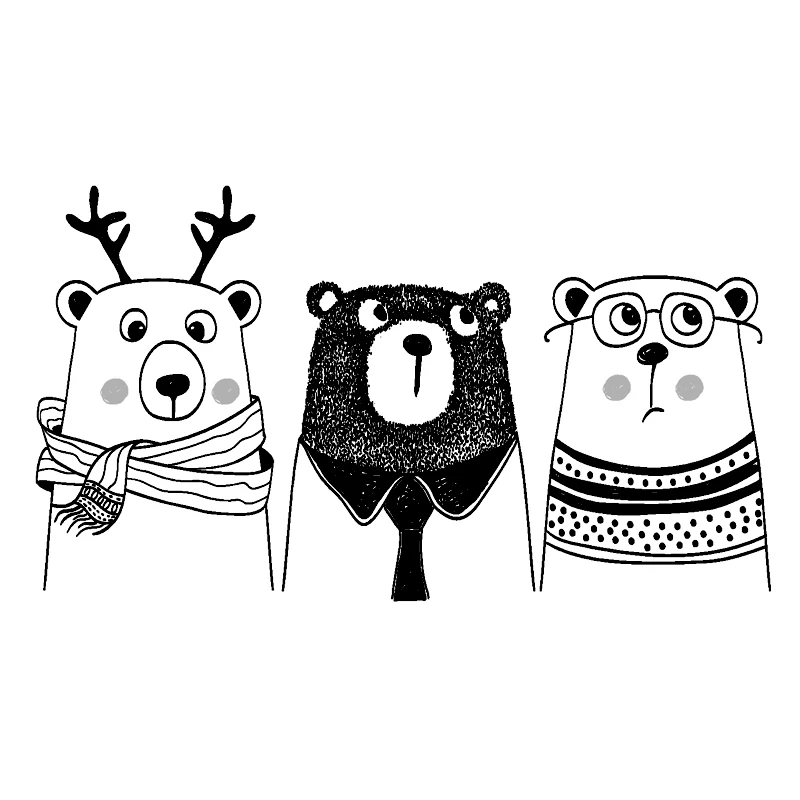 

Funny Three Cute Little Bears Car Stickers Waterproof Sunscreen Bumper Windshield Boot Decals PVC 14cm X 8cm