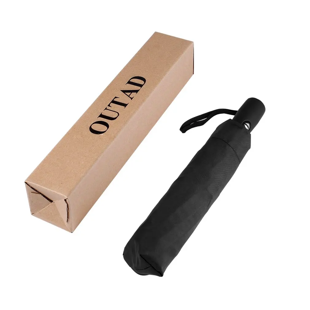 OUTAD Safety Locking Mechanism Windproof Compact Travel Umbrella Auto Open/Close Self-locking Waterproof Light Weight