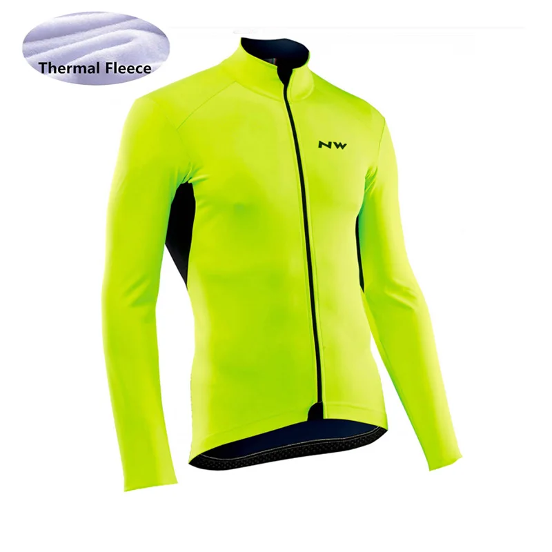 NW Pro Зимняя Теплая Флисовая велосипедная футболка Ropa Ciclismo Mtb Теплая мужская одежда с длинным рукавом для езды на велосипеде - Цвет: Fleece jersey