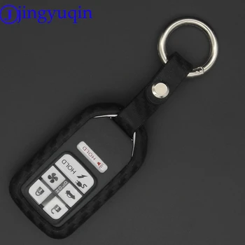 

jingyuqin Carbon Silicone 2/3/4/5 Buttons Car Keyless Smart Key Fob Case Cover for Honda /Civic /Accord Pilot 2015 2016 2017