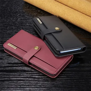 

Book Cover on The for Samsung s10e S10 S9 S8 Plus S7 Edge Wallet Flip PU Leather Removable Magnetic Multi-functional Phone Case