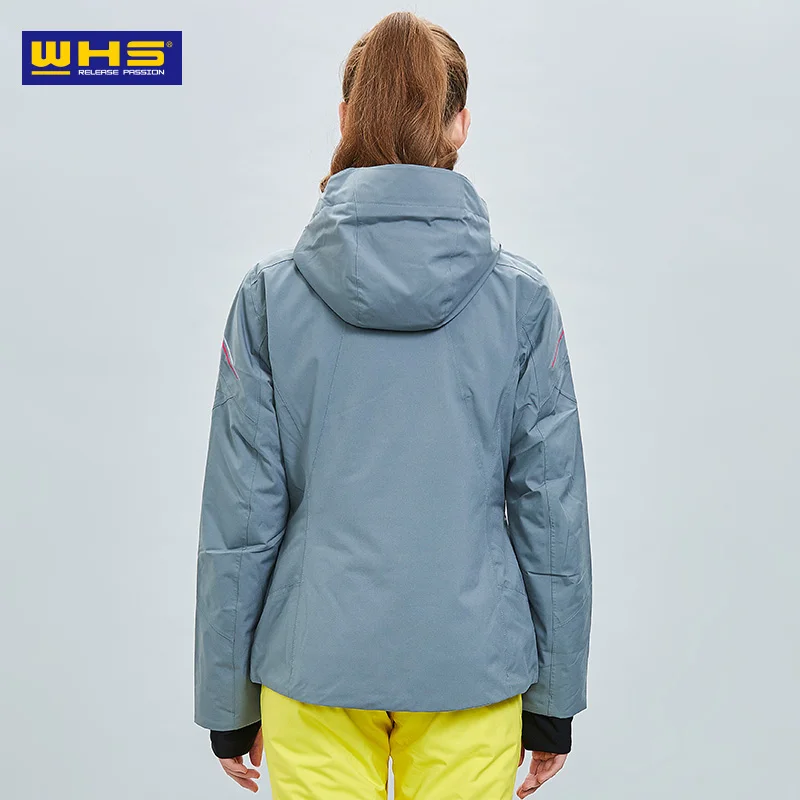 WHS Женская лыжная куртка зимняя уличная теплая водонепроницаемая дышащая