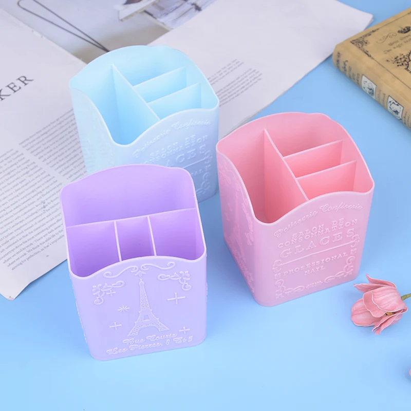 

4 Cells Dotting Pen Nail Art Brush Nail Polish Container Nail Tools Storage Box Organizer Makeup Brushes Display Shelf holder