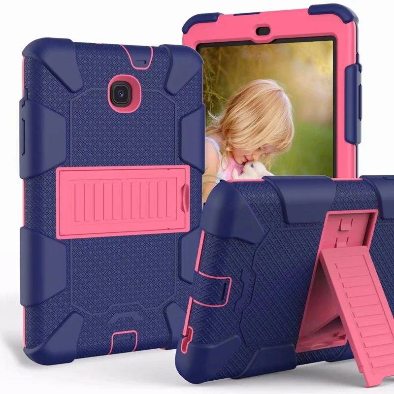 Blue and Hotpink Чехол для samsung Galaxy Tab A " SM-T387 T387 чехол противоударный Броня сверхмощный силиконовый Детский защитный чехол для samsung Tab A - Цвет: Blue and Hotpink