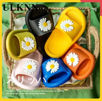 

ULKNN Children Shoes For Girls Summer Slippers Cartoon Cute Soft Eva Comfortable Kid's Flower Baby Footwear Waterproof Anti-skid