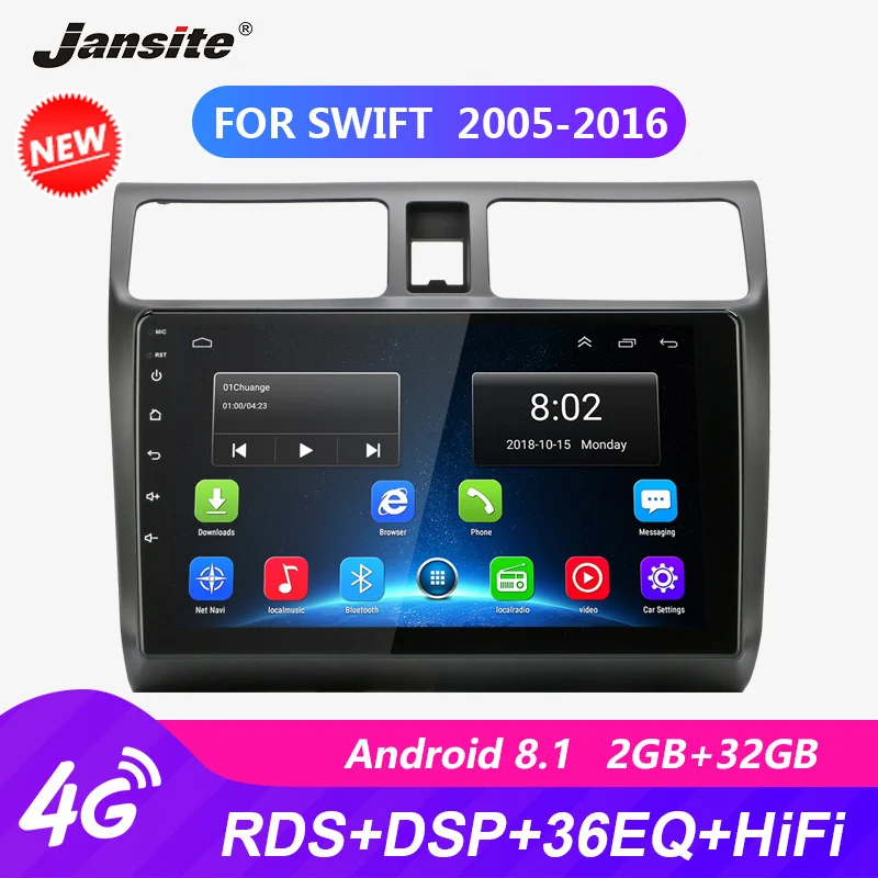 

Jansite 10" RDS 4G Wifi Car Radio For Suzuki swift 2005-2016 DSP autoradio Android Touch screen GPS Mirror-link player add frame