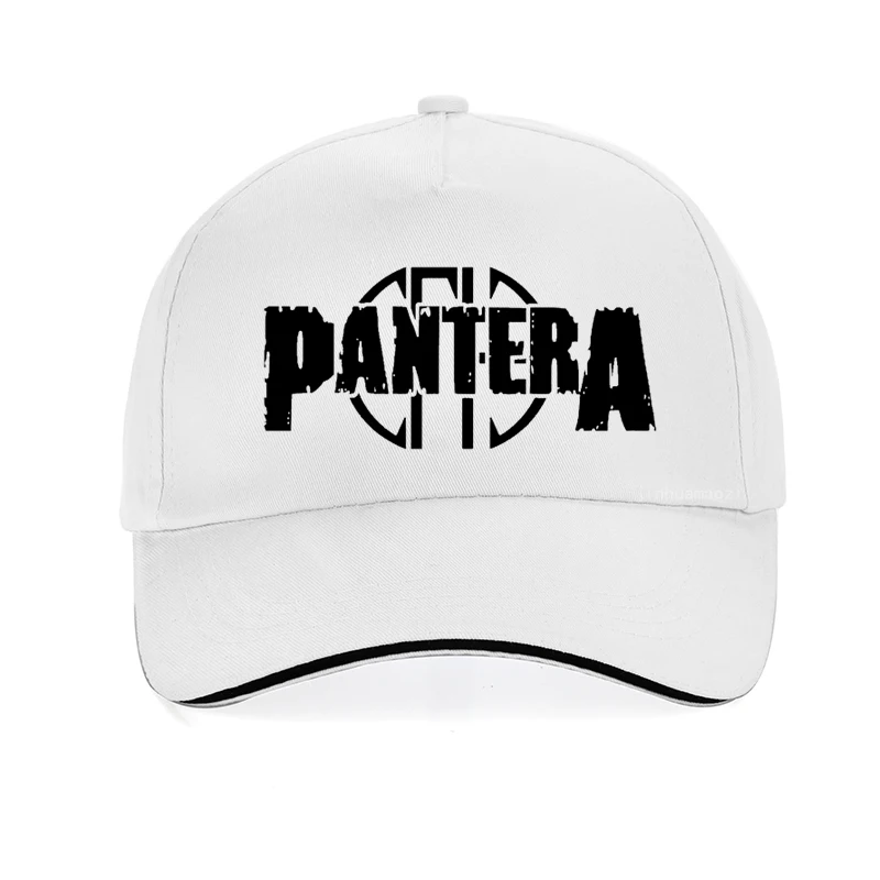 Белый Бейсболки с логотипом Pantera, американский тяжелый металл, рок-группа, бейсболки для мужчин и женщин, Регулируемая Кепка в стиле хип-хоп, snapback, gorra hombre - Цвет: Белый