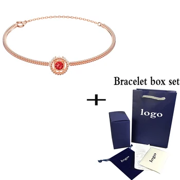 

SWA Fashion Glamour New Simple Bracelet Fresh Red Crystal Jumping Crystal Elegant Lady Bracelet Luxury Romantic Jewelry Gift