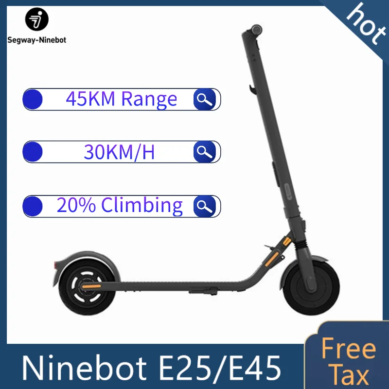 Складной электрический скутер Ninebot E25/E45 36 В 30 км/ч двухколесный балансировочный 9