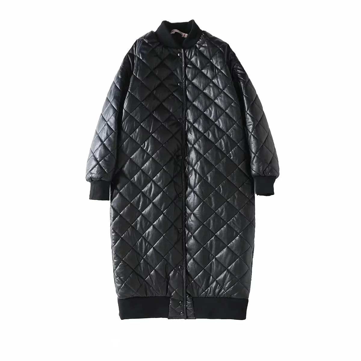 Новая мода длинный пуховик женская теплая куртка из искусственной кожи женская меховая парка Корейская зимняя куртка с длинными рукавами женские кожаные куртки YL049 - Цвет: Черный