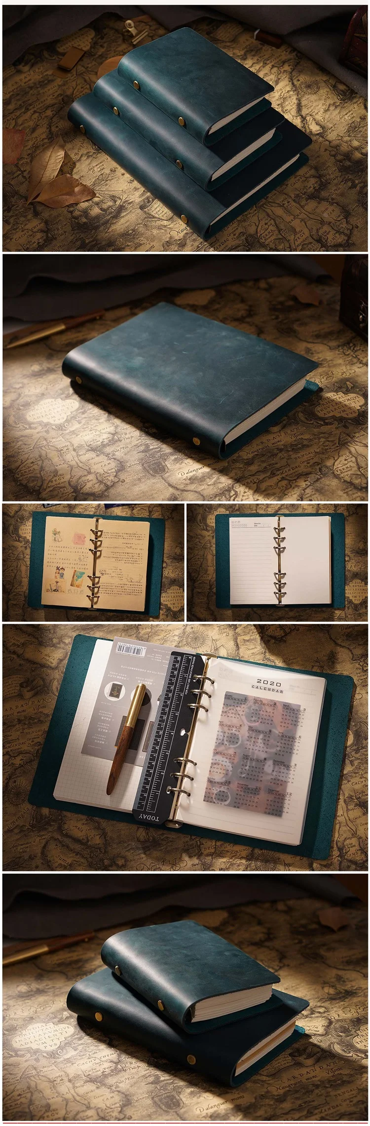 de couro caderno retro planejador diário viagem