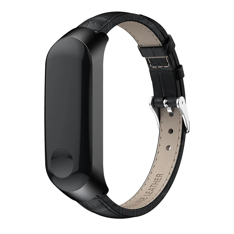 Кожаный браслет сменный Браслет+ металлический корпус для Xiaomi Mi Band 4 аксессуары
