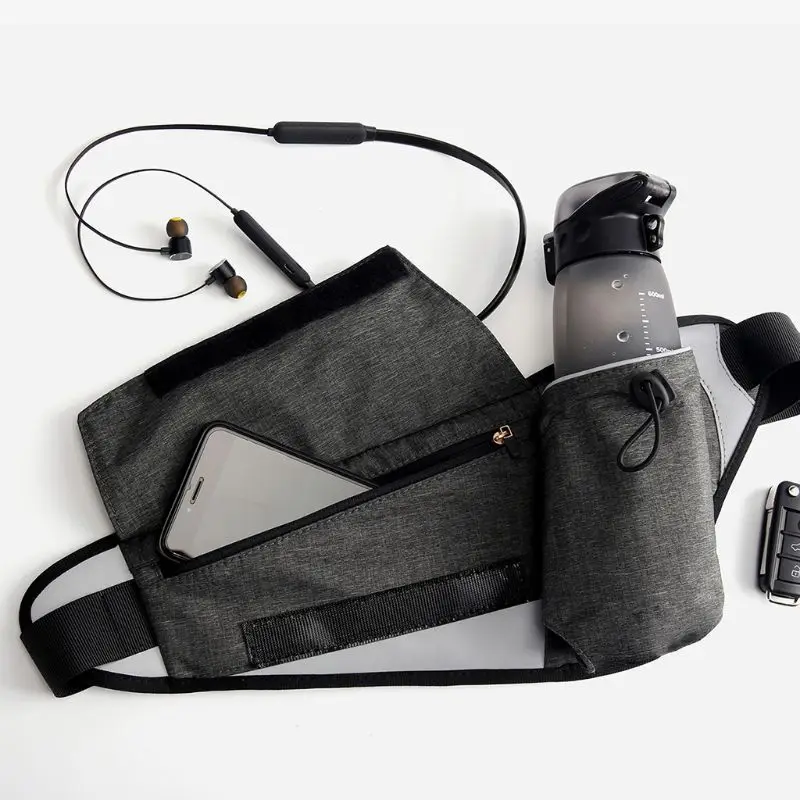 Sport Running Jogging Hiking Water Bottle Holder Reflective Waist Bag Fanny Pack A69C