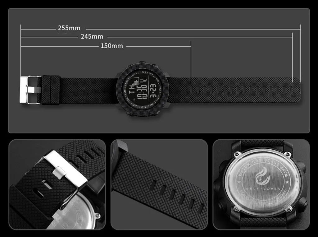 50 м водонепроницаемые спортивные часы мужские часы светодиодный цифровые часы мужские военные часы мужские часы