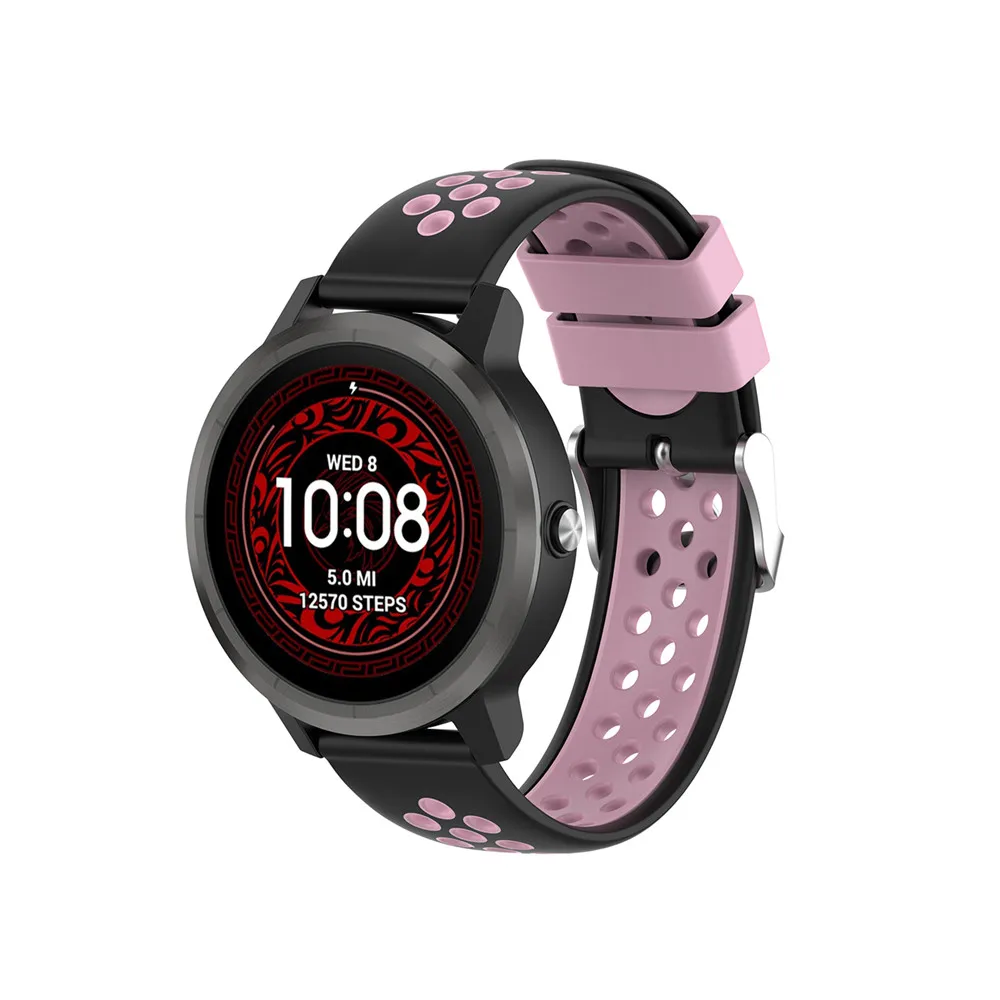 20 мм силиконовый браслет для Garmin Vivoactive 3/HR для Ticwatch 2/E/C2 для samsung gear R600/Galaxy Watch R815 Смарт-часы