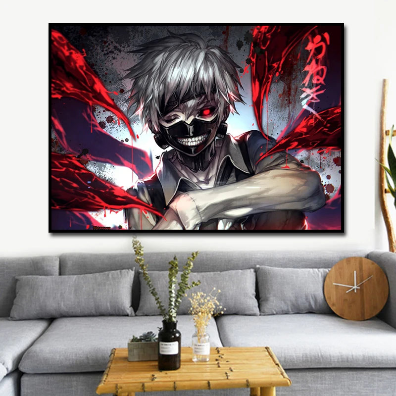 Аниме-постер Blood Kaneki Tokyo Ghoul цифровая иллюстрация постер Аниме Картина Холст