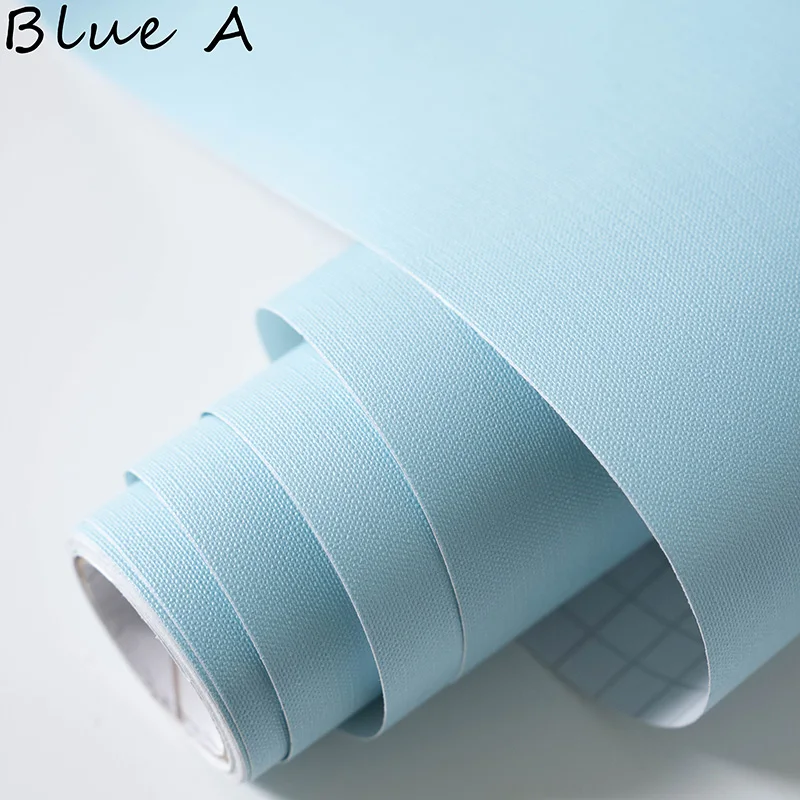 5 м Макарон сплошной цвет ПВХ водонепроницаемый самоклеющиеся обои Гостиная дети виниловый Декор для спальни контактная бумага кухонный шкаф - Цвет: Blue A