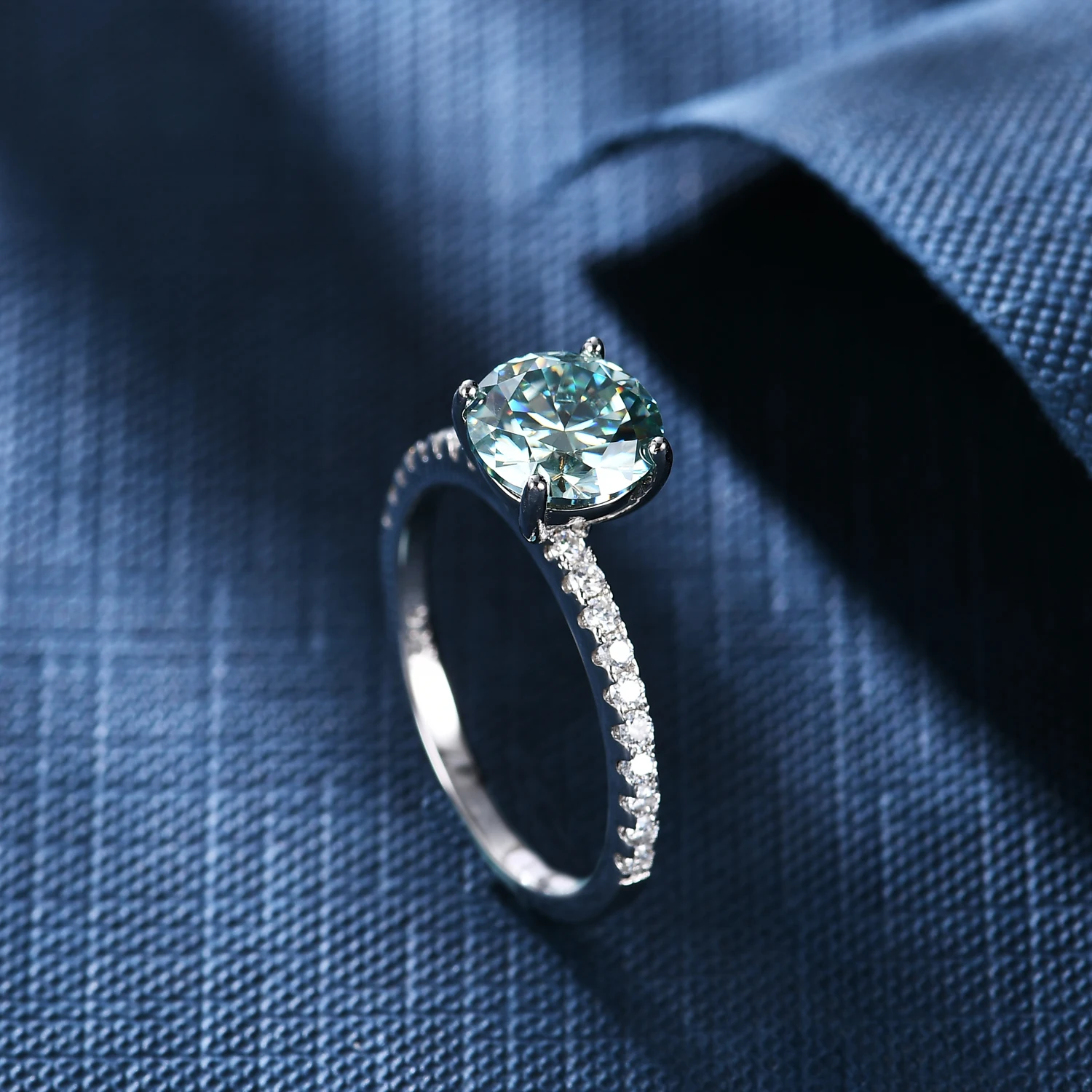 RICA FELIZ 925 Sterling Silver Moissanite Ring 2.0Ct EF Color Round Moissanite Petite Engagement Ring For Women Wedding RicaFeliz • 2022