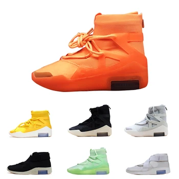 

2020 Air Fear Men Shoes FOG Boots Light Bone Black Sail Oatmeal Amarillo Basketball Shoes Mens Sports Zoom Sneakers without Box